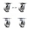 Service Caster 5 Inch Semi Steel Caster Set with Roller Bearing 2 Swivel Lock and 2 Rigid SCC SCC-35S520-SSR-BSL-2-R-2 - alternate 1